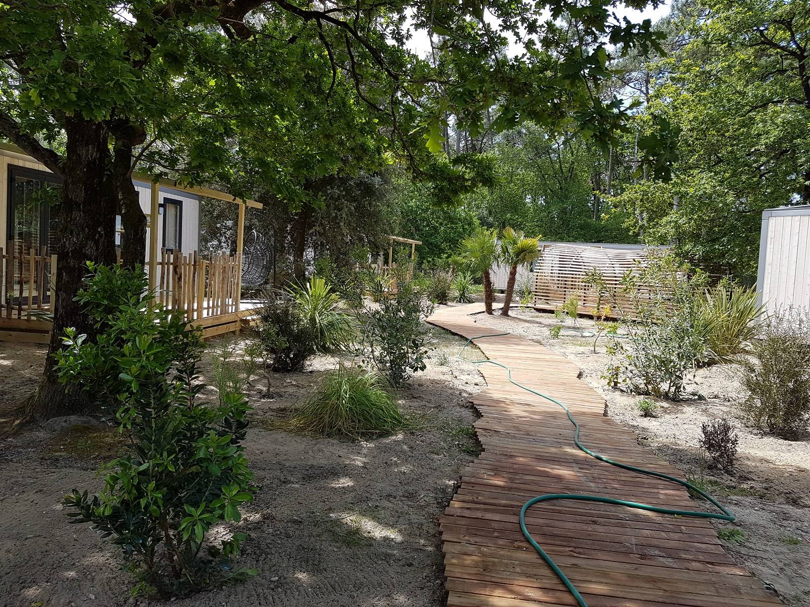 Aménagement paysager dans un camping