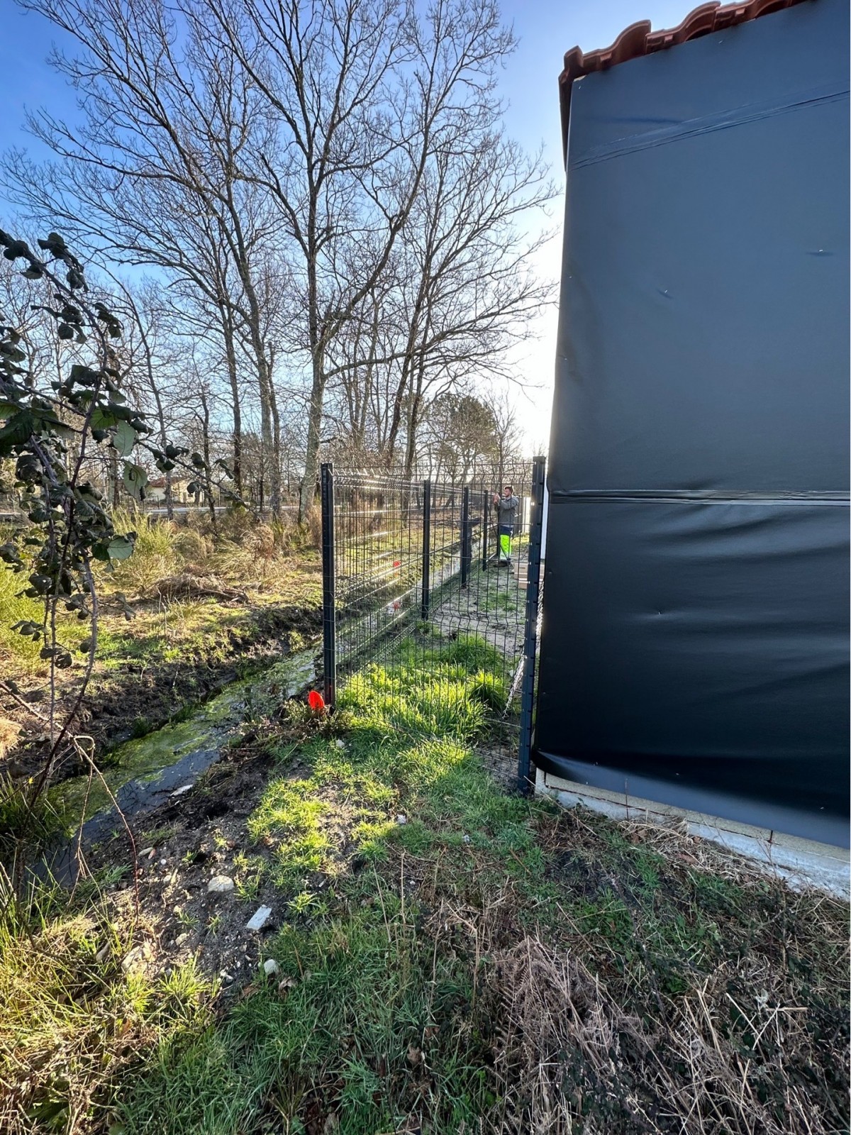 Cloture rigide mixte