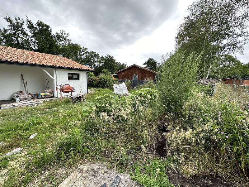 Engazonnement, Création de Boulodrome, Système d'Arrosage et Plantations : Transformation d'un Jardin Particulier à Hourtin